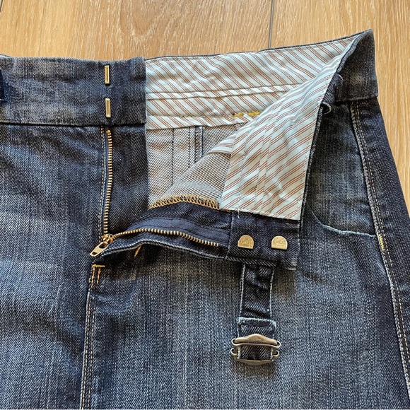 7 For All Man Kind Denim Skirt With Pleated Back - Picture 5 of 16